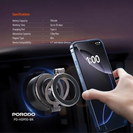 Porodo Vacuseal Magsafe Magnetic Mount - Black